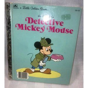 Detective Mickey Mouse Walt Disney Vintage Little Golden Books Hardcover 1985